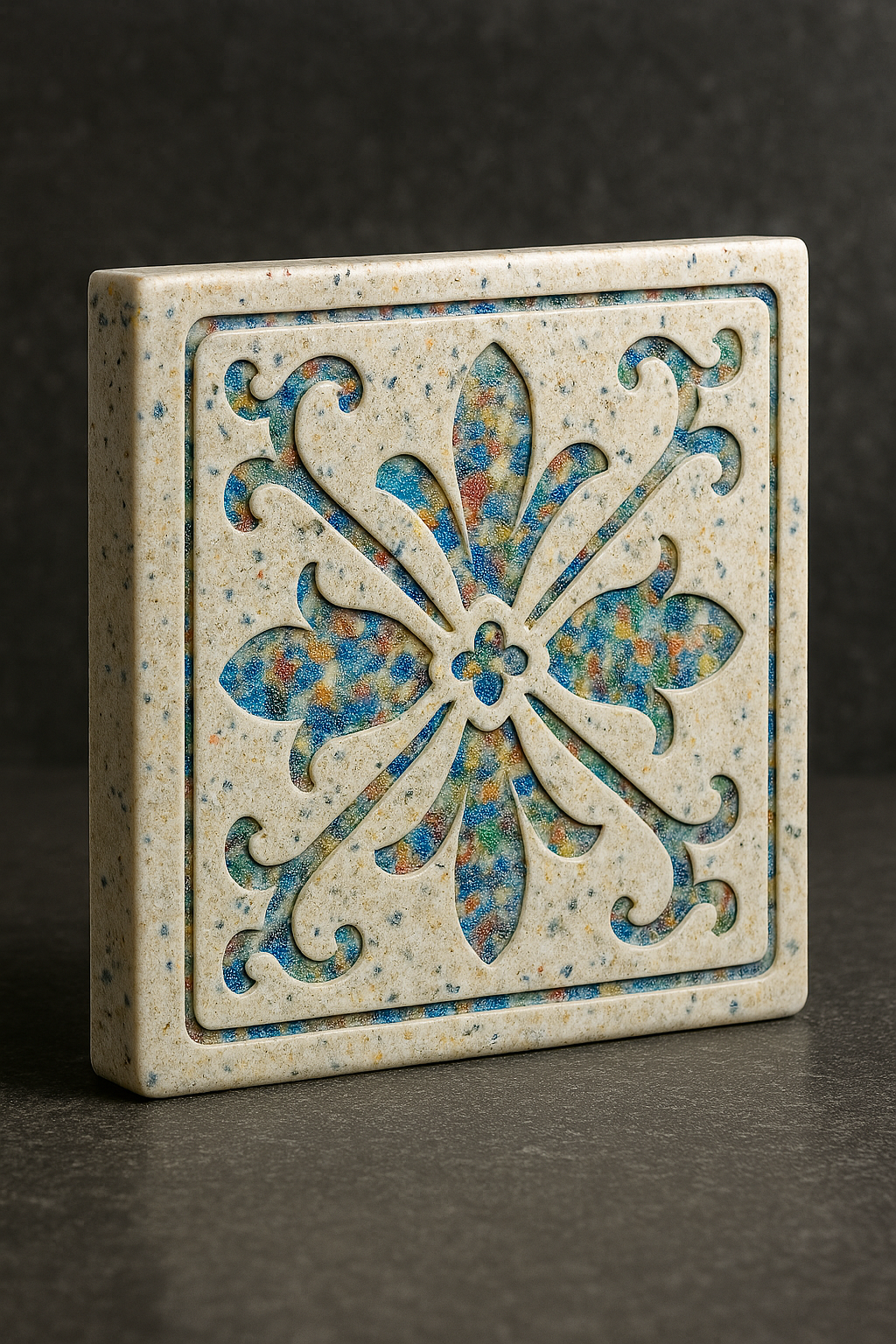Discovery Rose - Side view showing tile thickness and texture